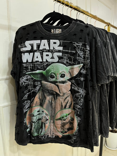Charcoal Grey Animated Print Oversize T-shirts